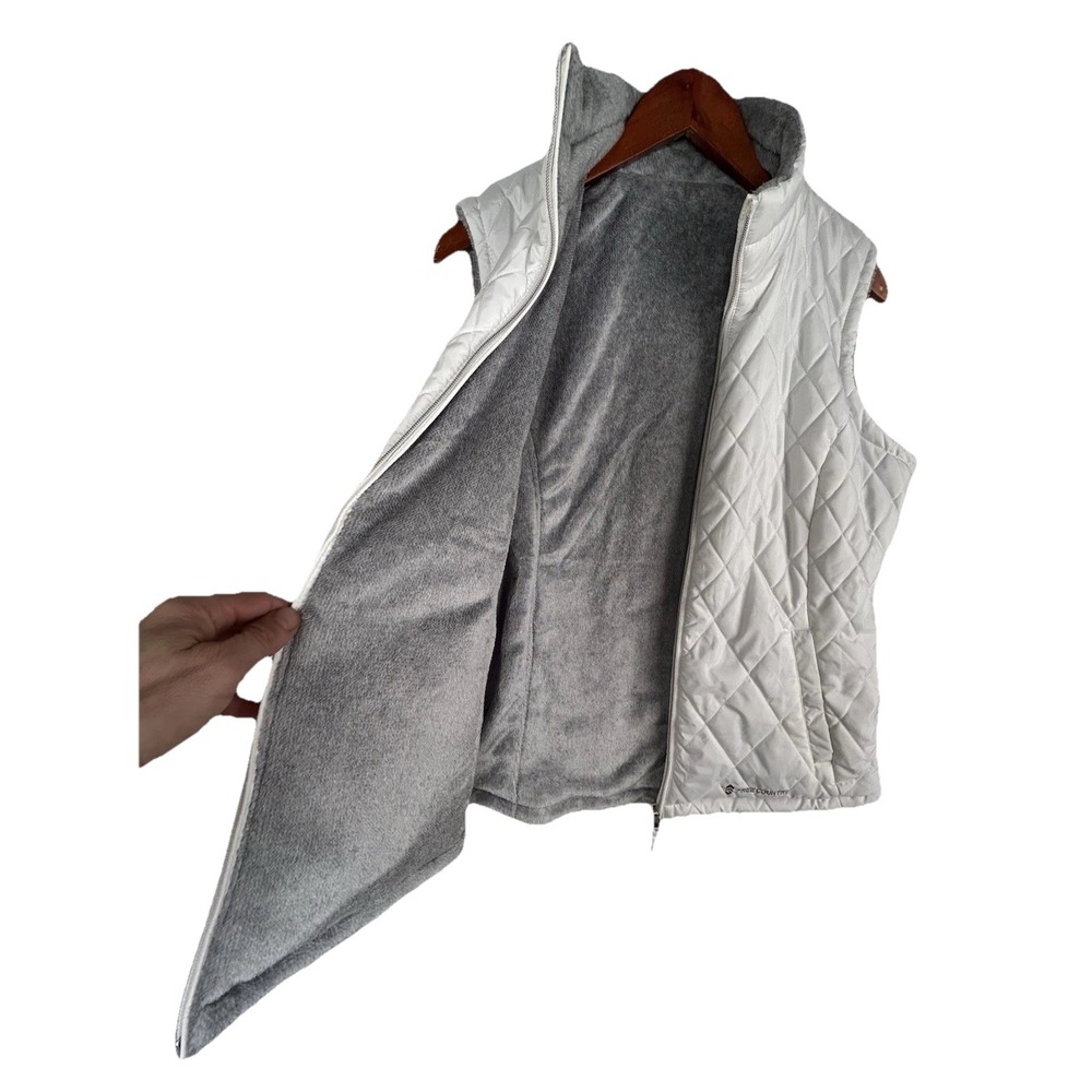 Free Country Reversible Puffer Vest Woman's Large White/Gray EC - Picture 6 of 16